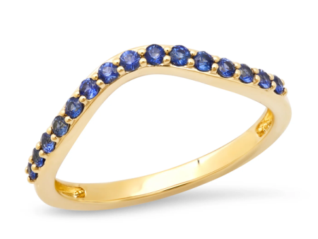 Blue Sapphire Contour Ring Online Hot Sale