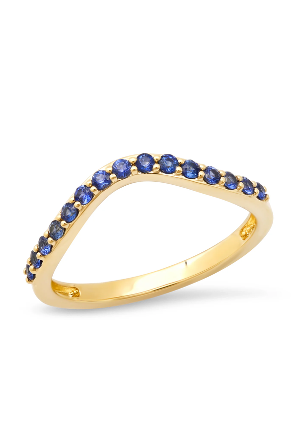 Blue Sapphire Contour Ring Online Hot Sale