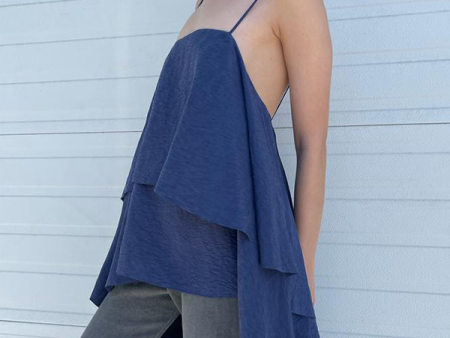 Layered Silk Top in Wave Online