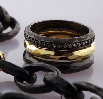 18K Gold Hand-Hammered Rings For Sale