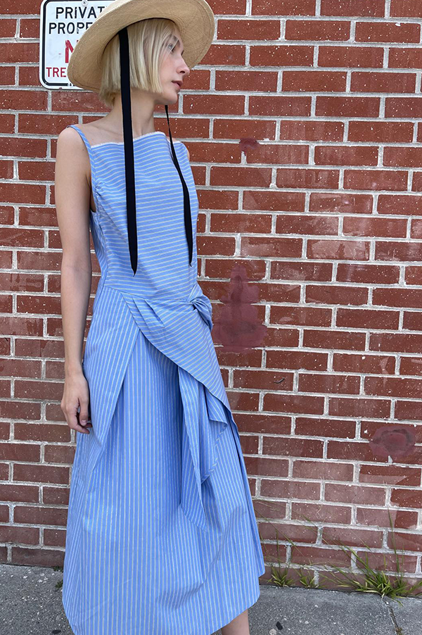 Sylvan Dress in Cerulean Stripe Hot on Sale