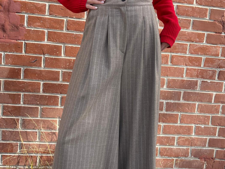 High Waist Pants in Stripe on Sale