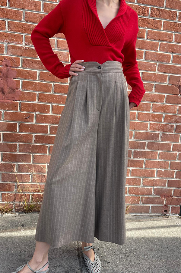 High Waist Pants in Stripe on Sale