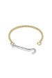 14K Yellow Gold Twist Bangle with Silver and Diamond Hook Online now