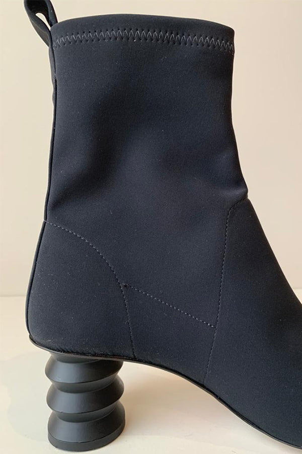 The Binx Stretch Boot with Zig Zag Heel in Black on Sale