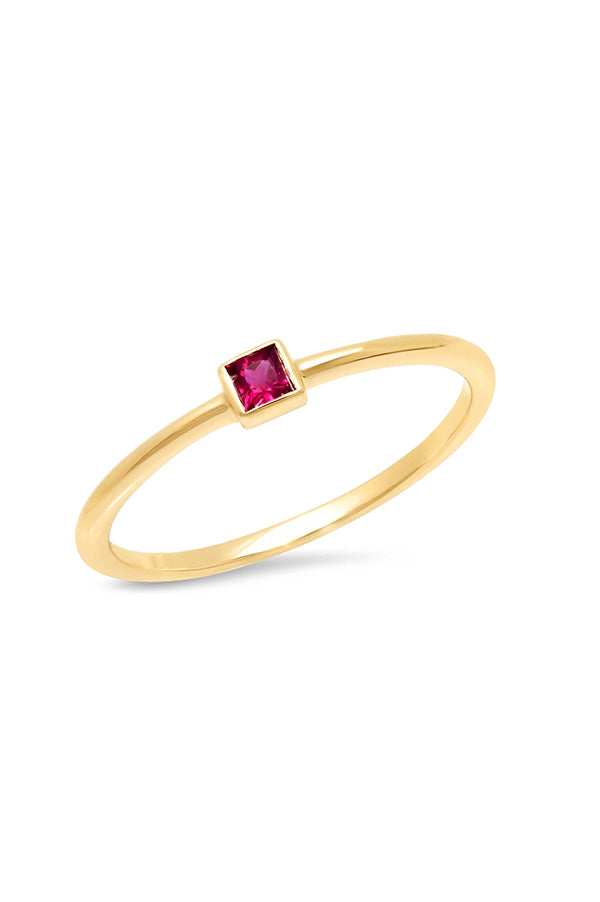 Ruby Princess Cut Pinky Ring For Sale