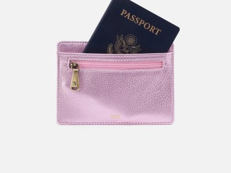 Euro Slide Card Case - Pink Metallic Leather For Cheap