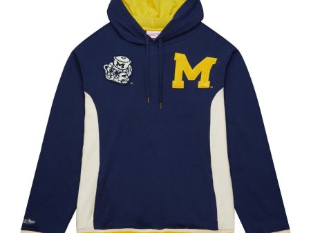 MITCHELL & NESS Michigan Wolverines - NCAA TEAM LEGACY FRENCH TERRY HOODY【FPHD5513】 Fashion