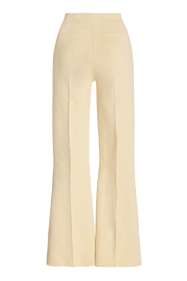 Kick Stretch-Cotton Pants In Subtle Jacquard Pale Yellow Fashion