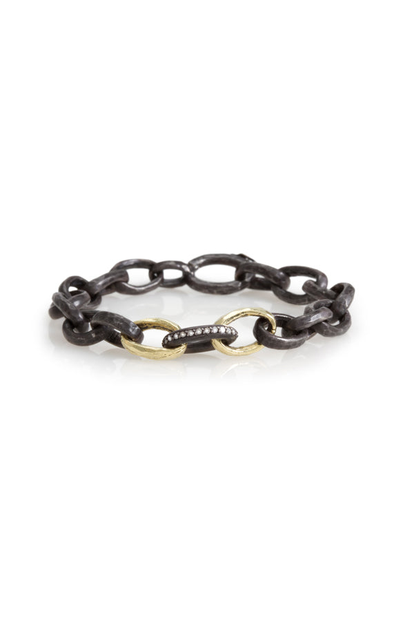 Gold + Diamond Link Bracelet Hot on Sale