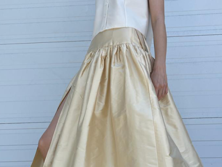 Silk Garden Skirt in Cream Online Hot Sale