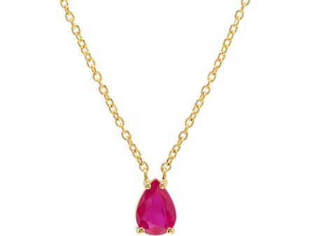 Solitaire Ruby Necklace For Sale