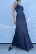 Floor-Length Bias Ankle Slip in Navy Sale