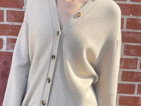 Button Cardigan in Antique For Cheap