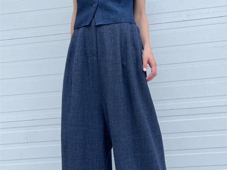 Herringbone Pants in Blue (Sold Out) Online Hot Sale