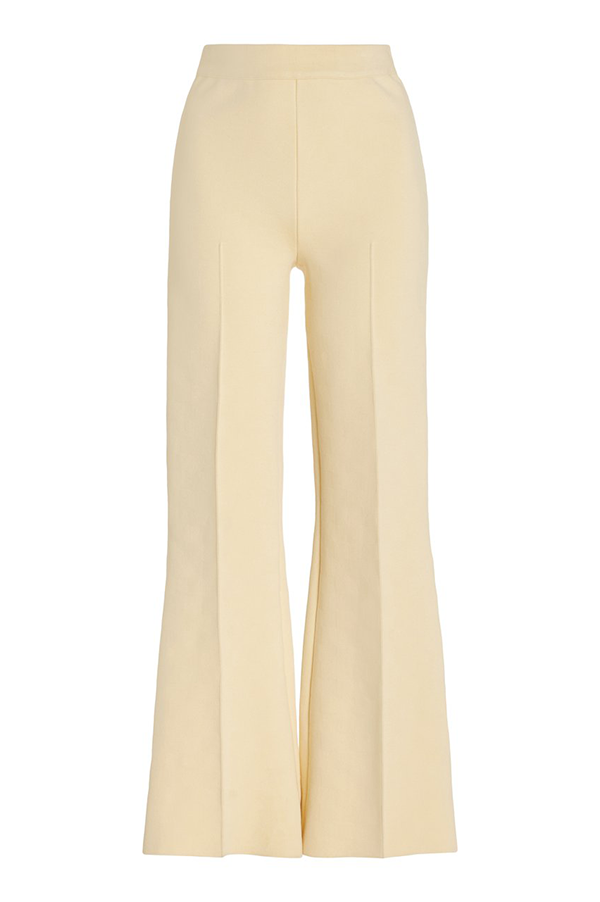 Kick Stretch-Cotton Pants In Subtle Jacquard Pale Yellow Fashion