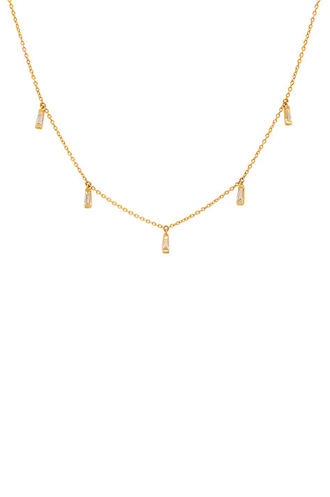 Diamond Baguette Necklace Fashion