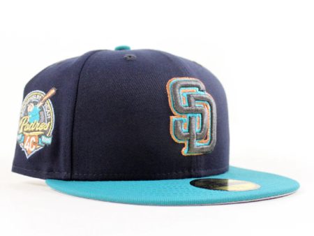 NEW ERA San Diego Padres - 40TH ANNIVERSARY 59FIFTY NAVY AQUA GRAY Online Hot Sale