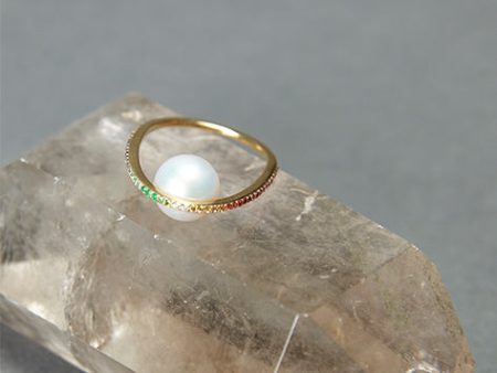 Rainbow Pearl Orbit Ring Online