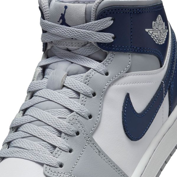 AIR JORDAN 1 MID エア ジョーダン 1 MID  WHITE MIDNIGHT NAVY-WOLF GREY  ホワイト×ウルフグレー×ミッドナイトネイビー【DQ8426-104】 Fashion