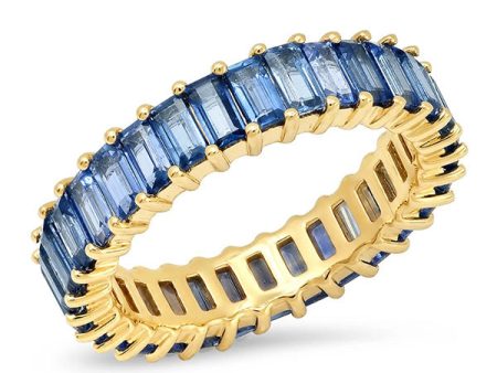 Blue Sapphire Vertical Baguette Ring Online Hot Sale