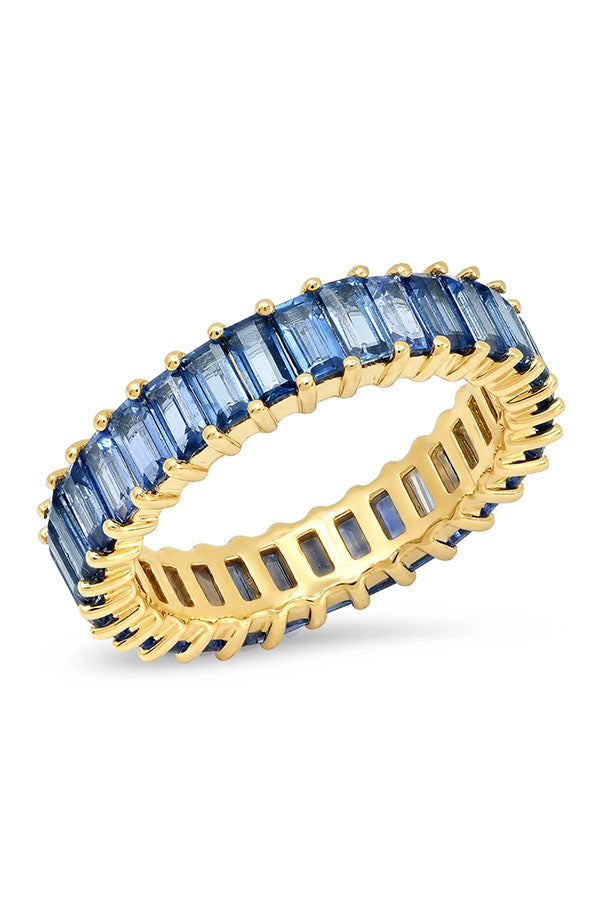 Blue Sapphire Vertical Baguette Ring Online Hot Sale