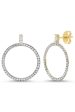 Diamond Baguette Loop Earrings Hot on Sale