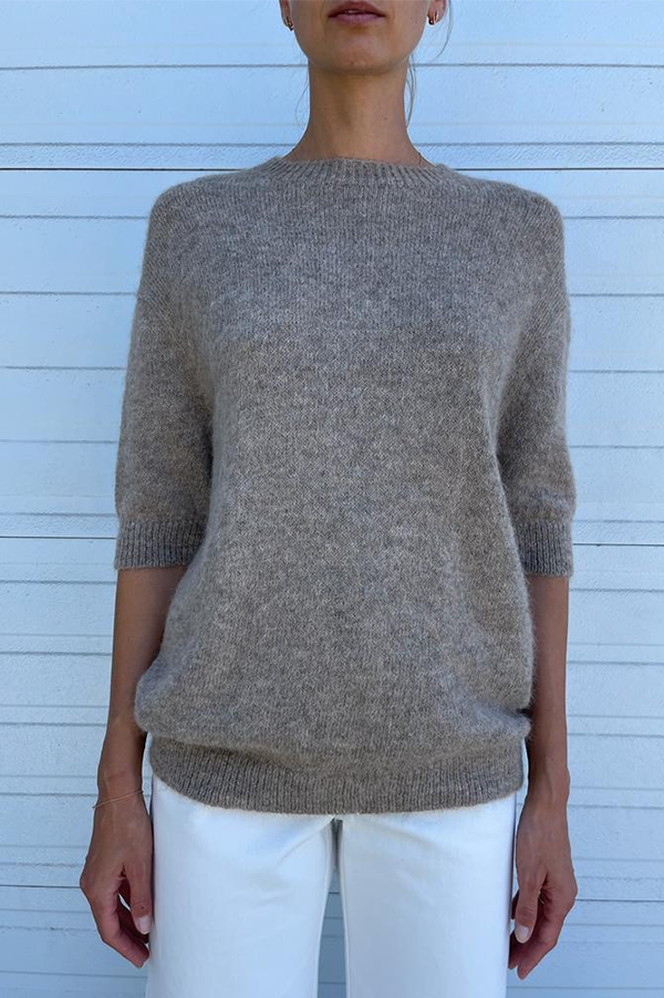 Short Sleeve Crewneck Sweater In Moth (Sold Out) Online Sale