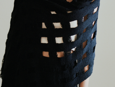 Handwoven Grid Wrap in Black (Sold out) Online Sale