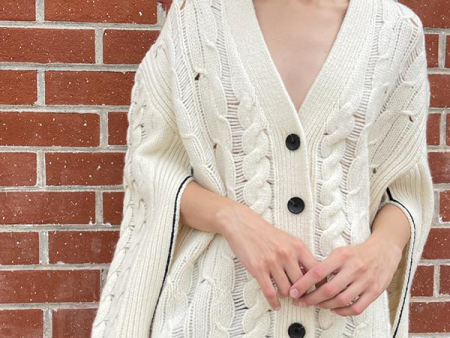 Oversized Aran Cardigan in Ivory (Sold Out) Fashion