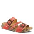 ASTRA SLIDE SANDALS L ARTISTE - RED LEATHER For Cheap