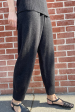 Base Pants in Black Melange Cheap