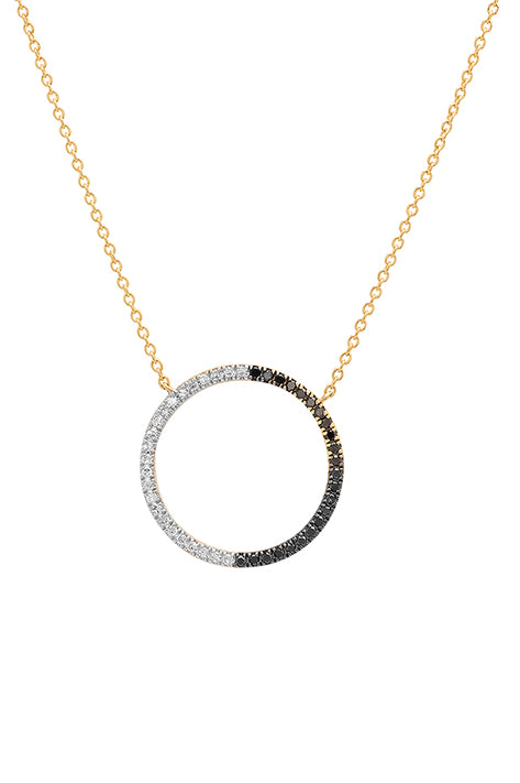 Black and White Diamond Eternity Necklace on Sale