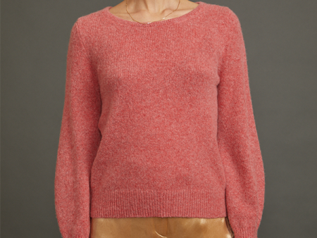 Cashmere Crewneck Sweater in Coral Pink Sale