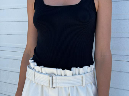 Black Vintage Ribbed Square Neck Tank (Sold Out) Online Sale