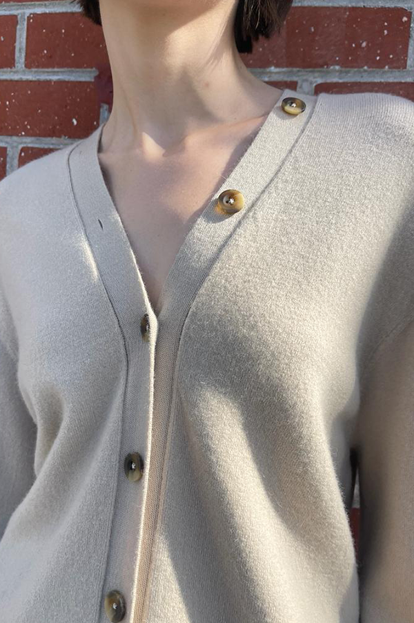 Button Cardigan in Antique For Cheap