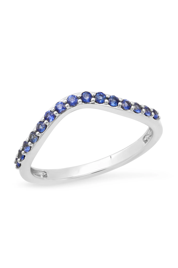 Blue Sapphire Contour Ring Online Hot Sale