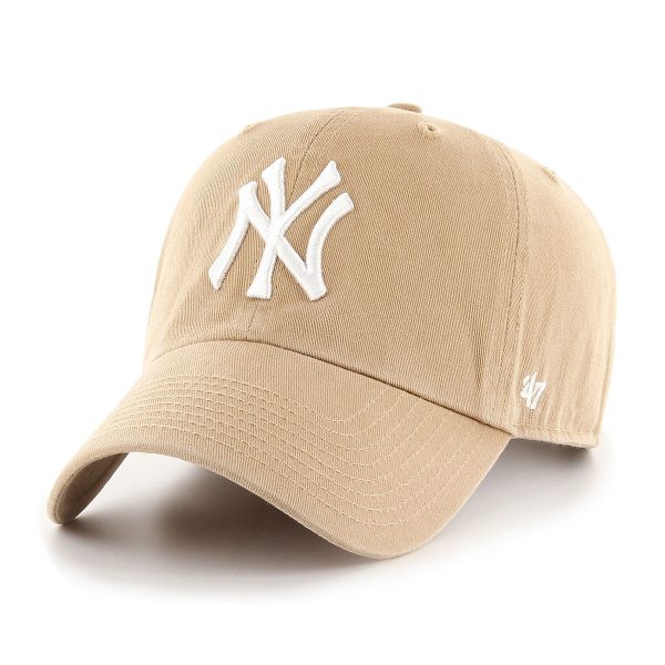 ’47 BRAND Yankees ’47 CLEAN UP khaki White logo【RGW17GWS】 Hot on Sale