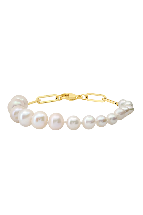 Ascending Pearls Bracelet on Rectangular Chain (Sold Out) Online Hot Sale