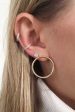 Gold Half Diamond Loop Earrings Cheap