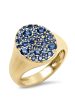 Blue Sapphire Signet Pinky Ring For Sale