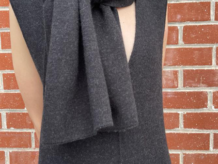 Double Knit Scarf in Black Melange Online now