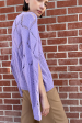 Argyle Cape V Neck in Lilac Online Sale