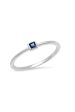 Blue Sapphire Princess Cut Pinky Ring Hot on Sale