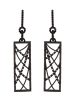 Black + Diamond Rectangular Web Earrings Fashion