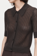 Mesh Polo Cardigan in Chocolate (Sold Out) Fashion