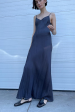 Floor-Length Bias Ankle Slip in Navy Sale