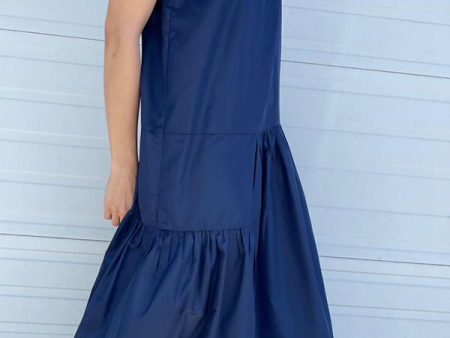 Sofia Silk Slip Dress in Navy Sale