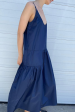 Sofia Silk Slip Dress in Navy Sale