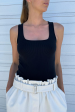 Black Vintage Ribbed Square Neck Tank (Sold Out) Online Sale